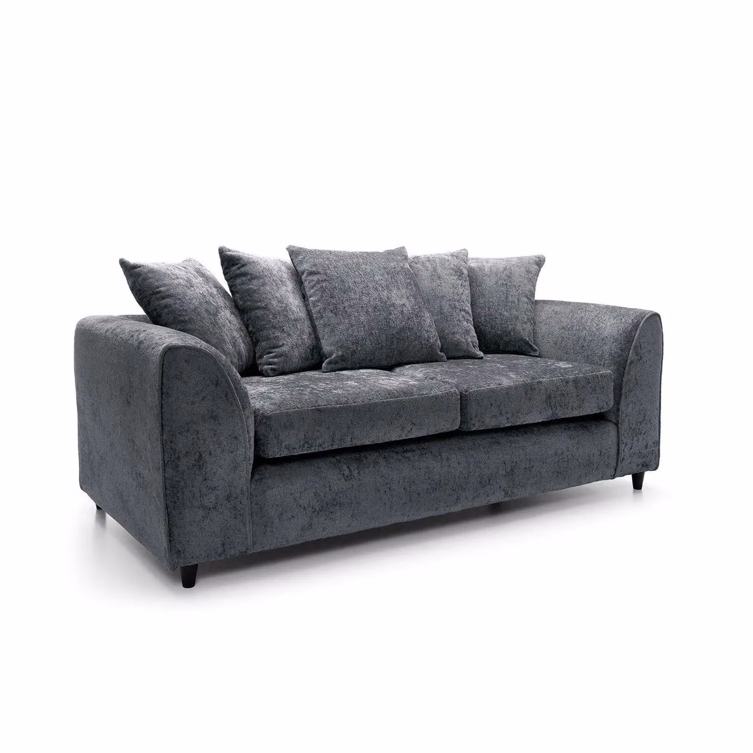 Abakus Direct Harriet 3 Seater Sofa in Dark Grey Crushed Chenille Fabric – 2