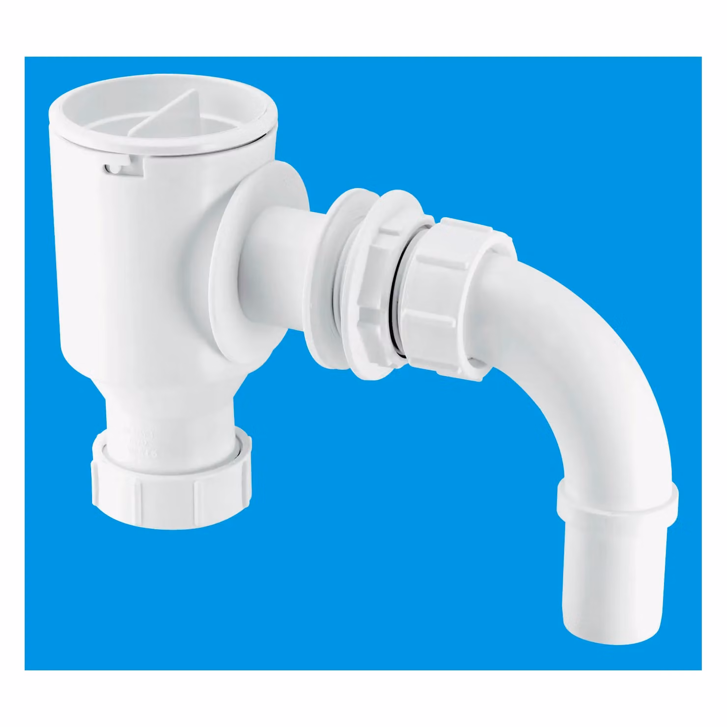 McAlpine R45 1.5 inch Complete Screened Tank Overflow Connector in White – 2