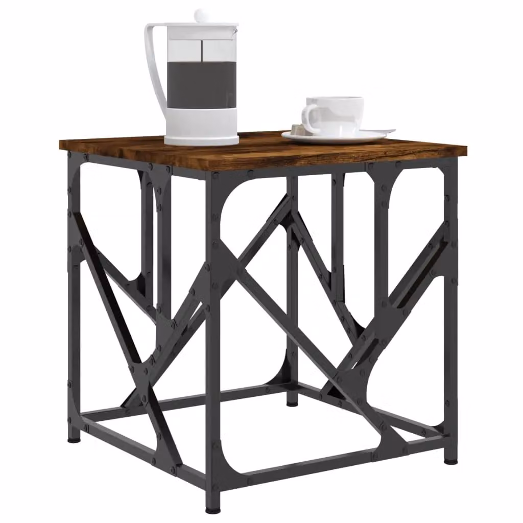 Berkfield Home Square Coffee Table in Smoked Oak Brown, W/D/H: 45 x 45 x 47.5 cm – 3