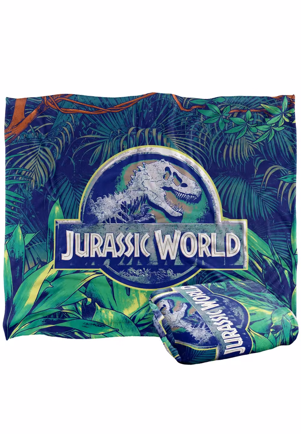 LOGOVISION Jurassic World Jungle Logo Super Soft Fleece Throw Blanket, Multicolour, W: 152 cm, D: 127 cm – 5