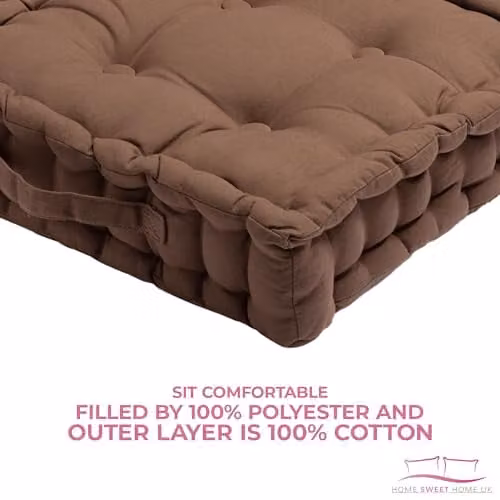 Snug City Adult Chunky Booster Cushion in Brown, 100% Cotton, W/D/H: 45 x 45 x 10 cm – 5