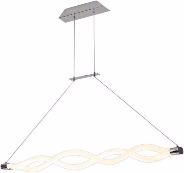 Netlighting Sahara LED Ceiling Pendant Light, Chrome and Grey, 40W, 3000lm, 3000K Warm White, IP20