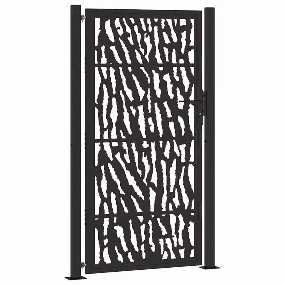 Berkfield Home Beautiful Garden Gate in Black Steel, W: 105 cm, H: 180 cm – 3