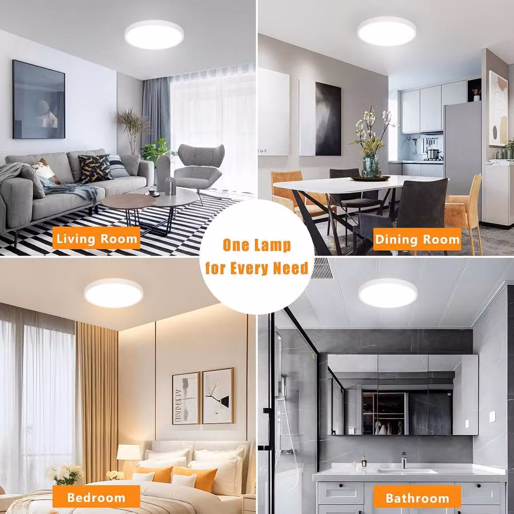 Goeco Modern Dimmable LED Ceiling Light, White, Diameter: 30 cm, 24 W, IP44 – 4