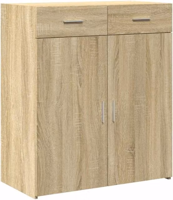 Berkfield Home Sonoma Oak Sideboard in Brown, W/D/H: 80 x 42.5 x 93 cm