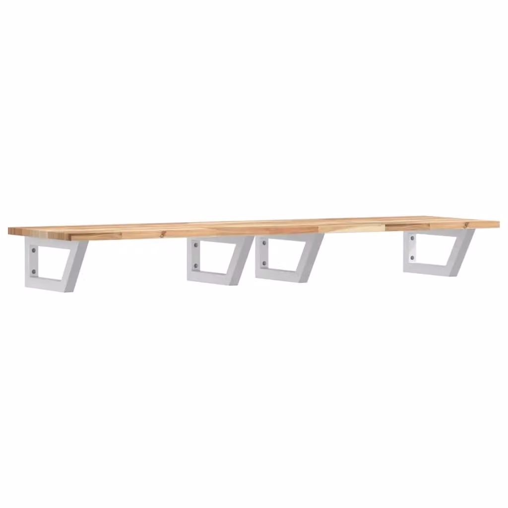 Berkfield Home Wall Mounted Basin Shelf in Brown Acacia Wood and Steel