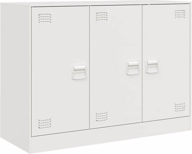 Berkfield Home White Metal Sideboard W/D/H: 99 x 39 x 73 cm