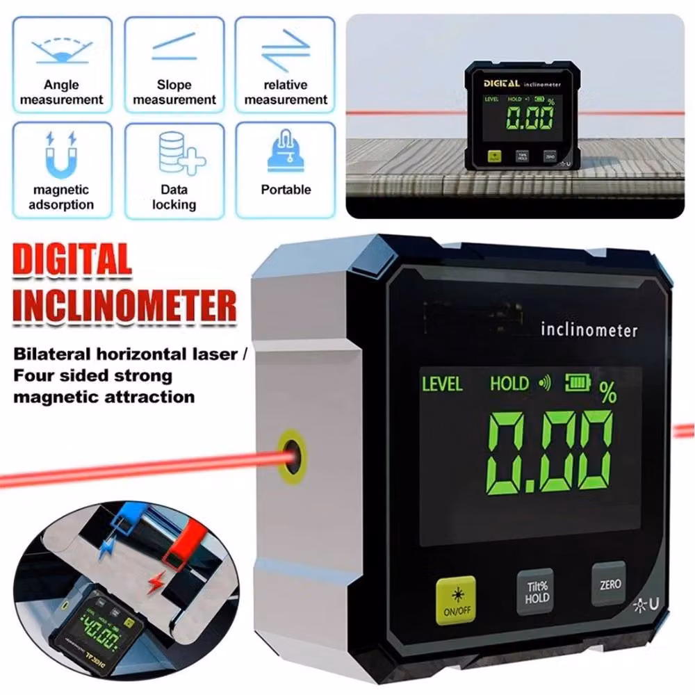Kelvenix Magnetic Digital Angle Gauge Finder Rechargeable, Black, W: 520 mm – 3