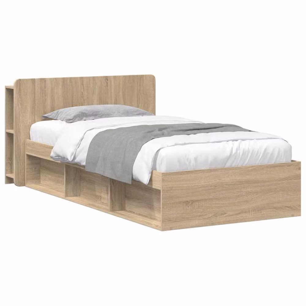 Berkfield Home Modern Bed Frame with Storage Drawers in Sonoma Oak Brown, W/D/H: 190 x 75 x 80 cm – 2