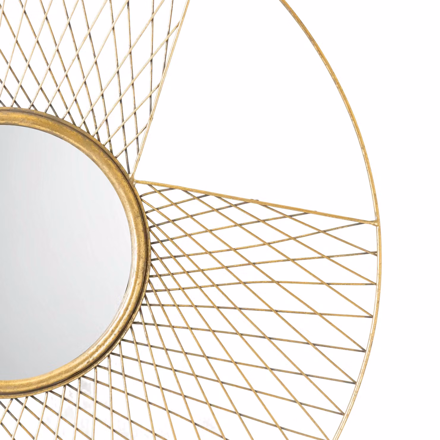 Madison & Mayfair Art Deco Round Wall Mirror with Gold Metal Frame – 2