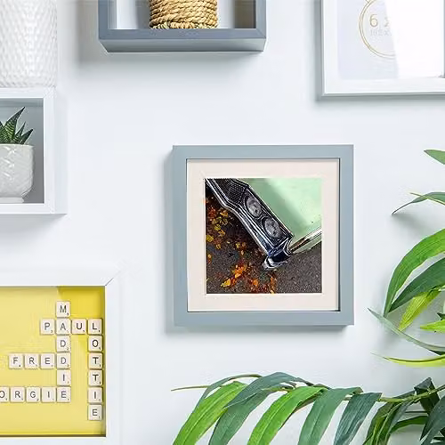 Nicola Spring Grey Square Acrylic Shadow Box Photo Frame with Ivory Mount – 2