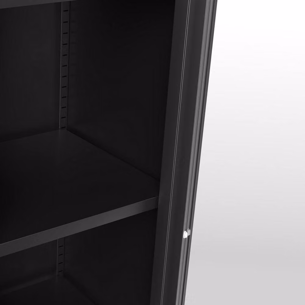 Lemon Pavilion Furniture Frank Storage Cabinet in Black Metal and Glass with Glass Doors, H: 180.5 cm, W: 37.0 cm, D: 35.0 cm – 3