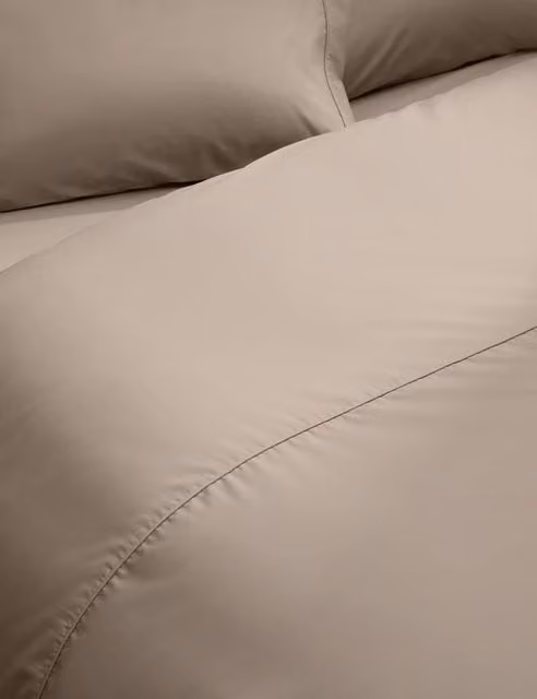 M&S Egyptian Cotton 230 Thread Count Percale Duvet Cover in Mink