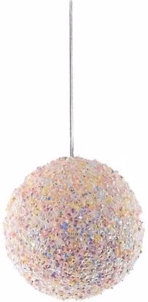 KDMD Pink Pastel Sparkle Bauble 2 Pack, Diameter: 10 cm