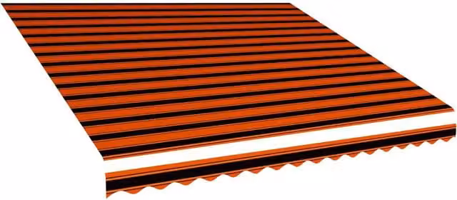 Berkfield Home Striped Polyester Awning Sunshade Top in Orange and Brown, W: 450 cm, D: 300 cm – 1