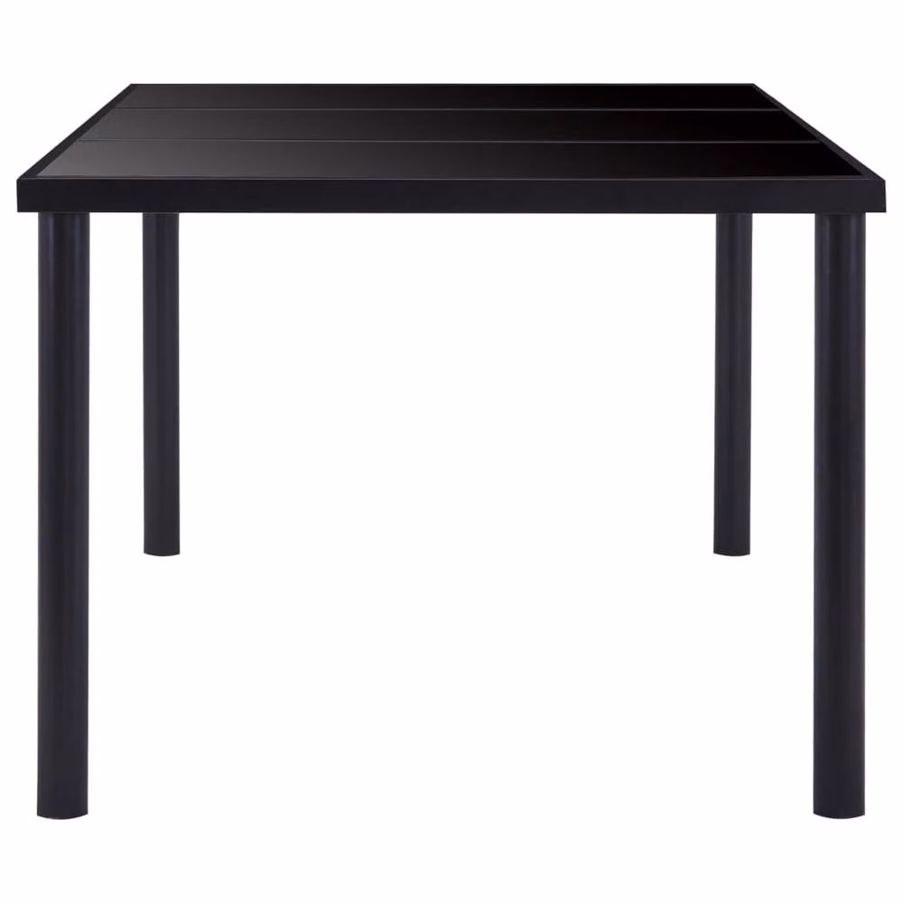 Berkfield Home Modern Rectangular Dining Table in Black with Glossy Tempered Glass, W/D/H: 160 x 80 x 75 cm – 3