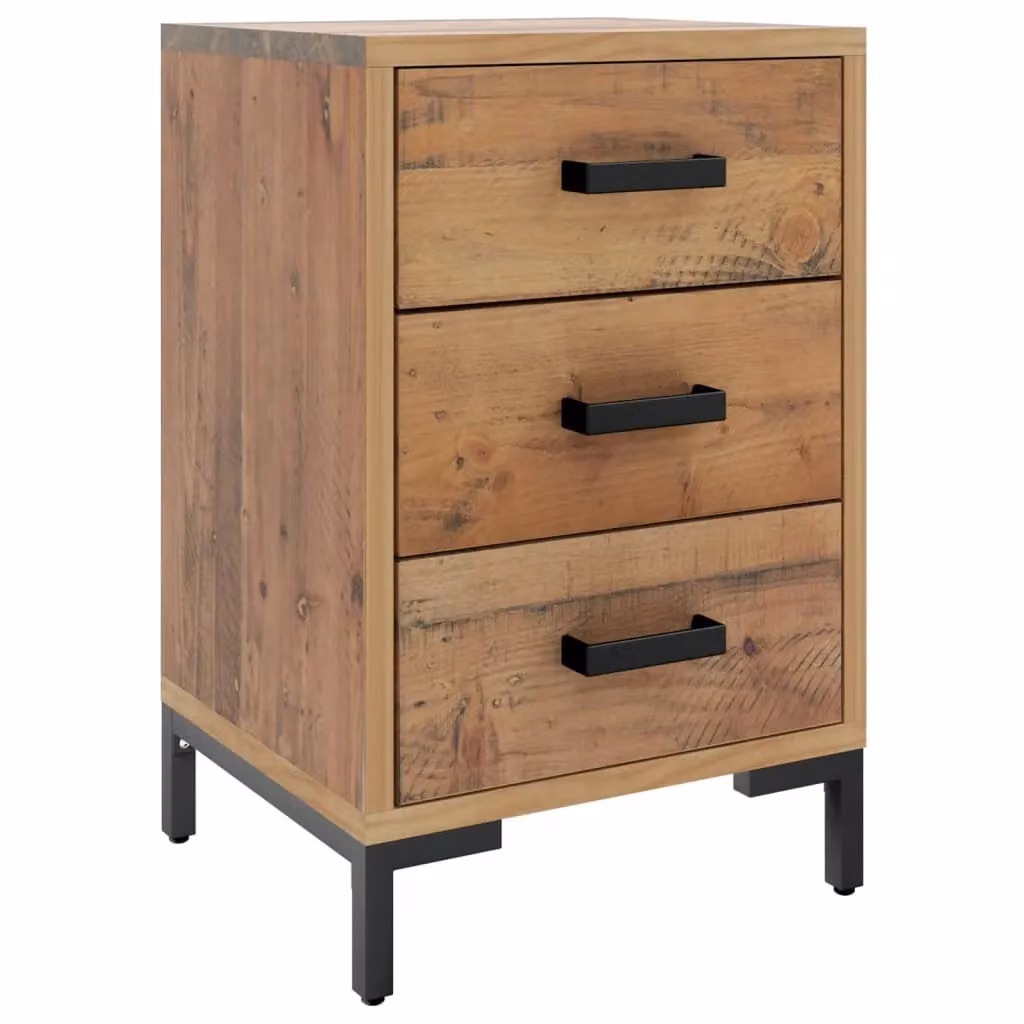 Berkfield Home Vintage Brown Solid Pinewood Bedside Cabinet W/D/H: 36 x 30 x 54 cm – 2