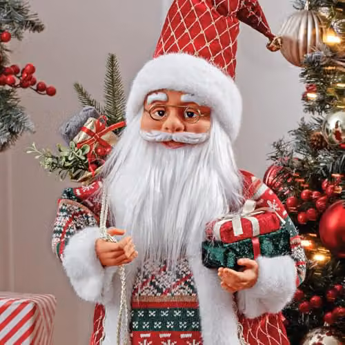 The Christmas Workshop Large Standing Santa Claus Figure in Red, White and Multicolour – 6