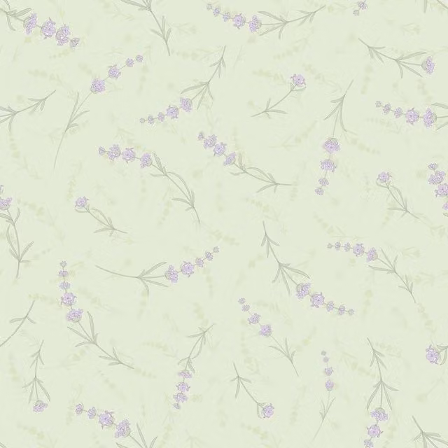 I Love Wallpaper Botanical Lavender Cascade Wallpaper in Sage Green and Yellow