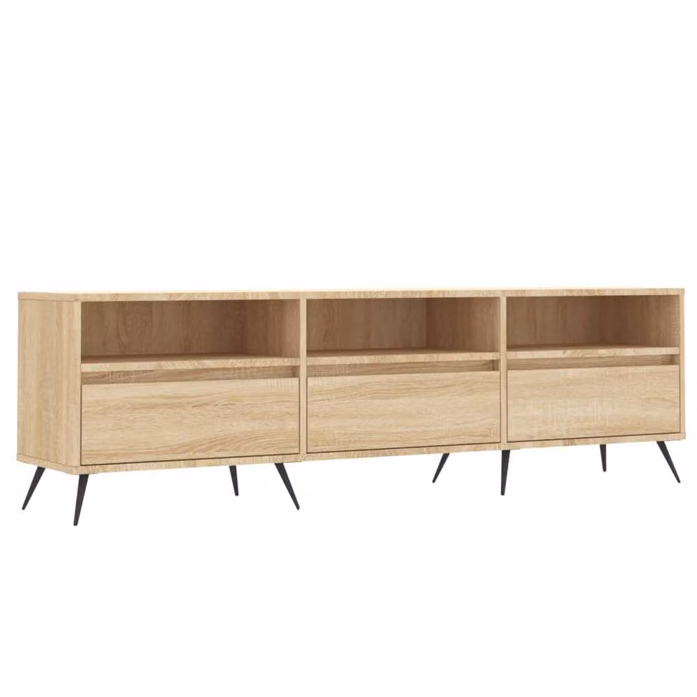 Berkfield Home TV Cabinet in Natural Sonoma Oak, W: 150 cm, D: 30 cm, H: 44.5 cm – 2