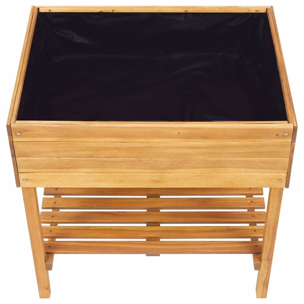 Berkfield Home Raised Garden Planter in Brown Solid Acacia Wood, W/D/H: 58.5 x 78.5 x 78.5 cm – 3