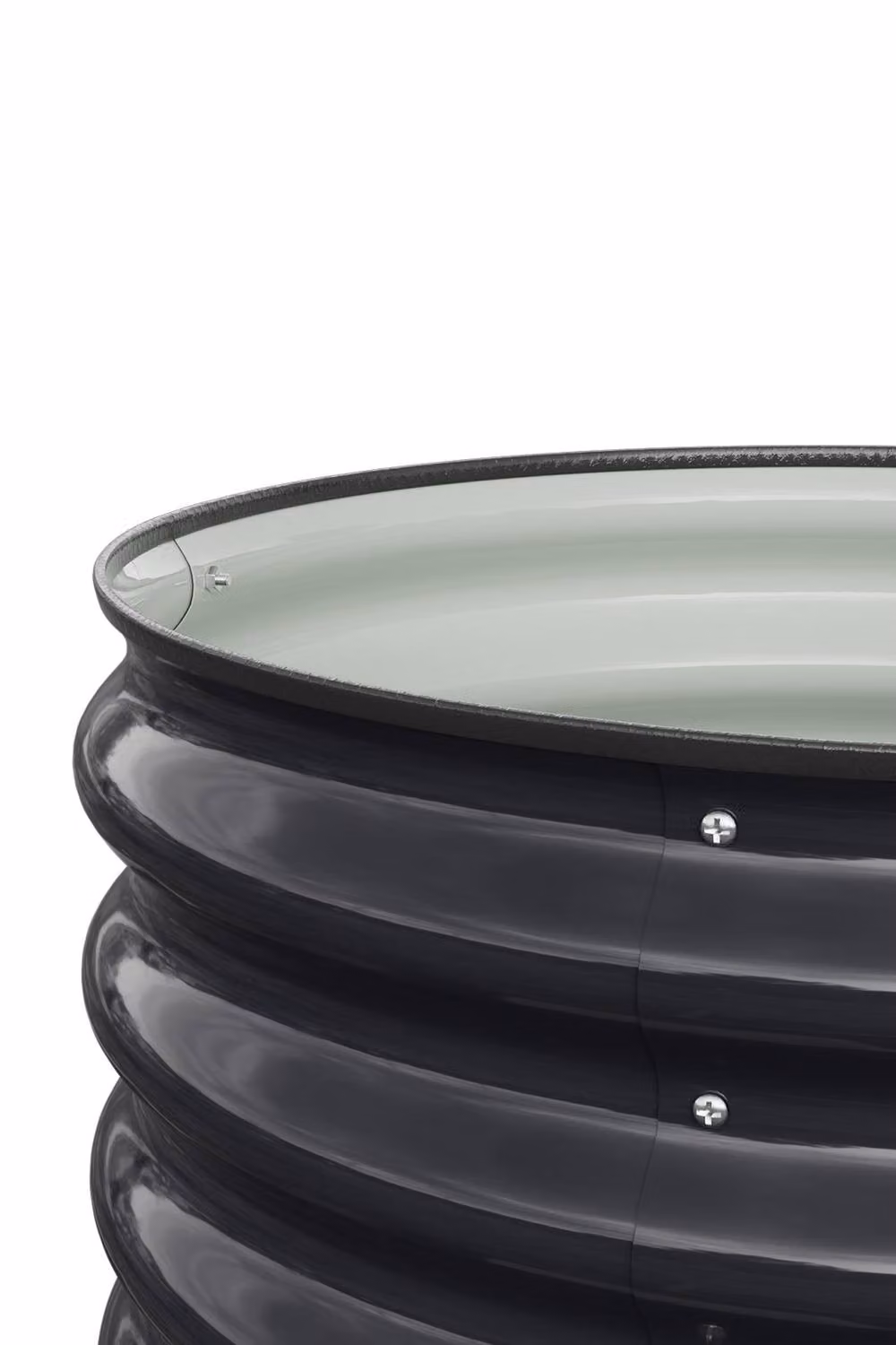 Living and Home Round Metal Raised Garden Bed in Black, W/D/H: 60 x 60 x 30 cm – 5
