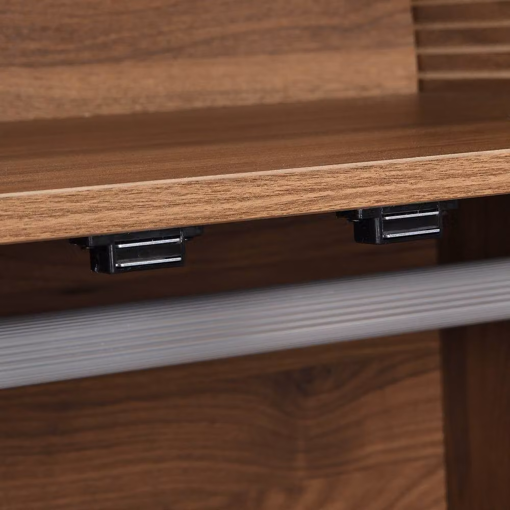 ModernLuxe Wardrobe with Hinged Fabric Doors and Integrated Drawers in Brown, H 175 x W 79 x D 50 cm – 6