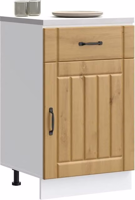 Berkfield Home Lucca Artisan Oak Kitchen Sink Base Cabinet in Brown