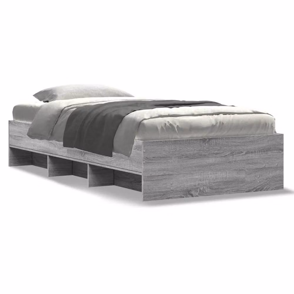 Berkfield Home Modern Grey Engineered Wood Bed Frame with Drawers W/D/H: 100 x 200 x 35 cm – 3