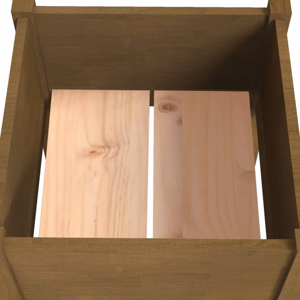 Berkfield Wooden Raised Bed Garden Planter in Brown, W/D/H: 40 x 40 x 70 cm – 4