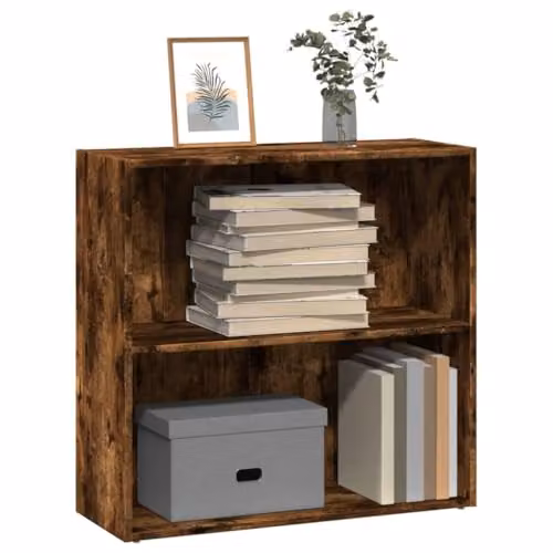 vidaXL Modern Oak Bookcase in Brown, W/D/H: 80 x 30 x 77 cm – 3