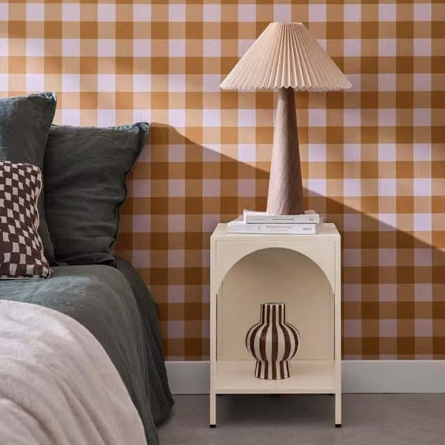 sweeek Industrial Style Metal Bedside Table in Beige