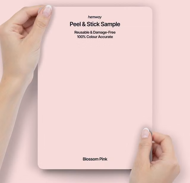 Hemway Interior Paint Sample Peel and Stick Swatch in Blossom Pink