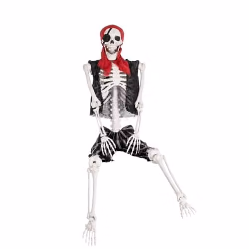 Yezi Halloween Hanging Skeleton Decor in White and Black, Height: 166 cm