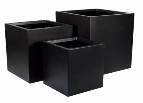 Primrose Fibreglass Cube Planter in Matte Black W/D/H: 60 x 60 x 60 cm – 2