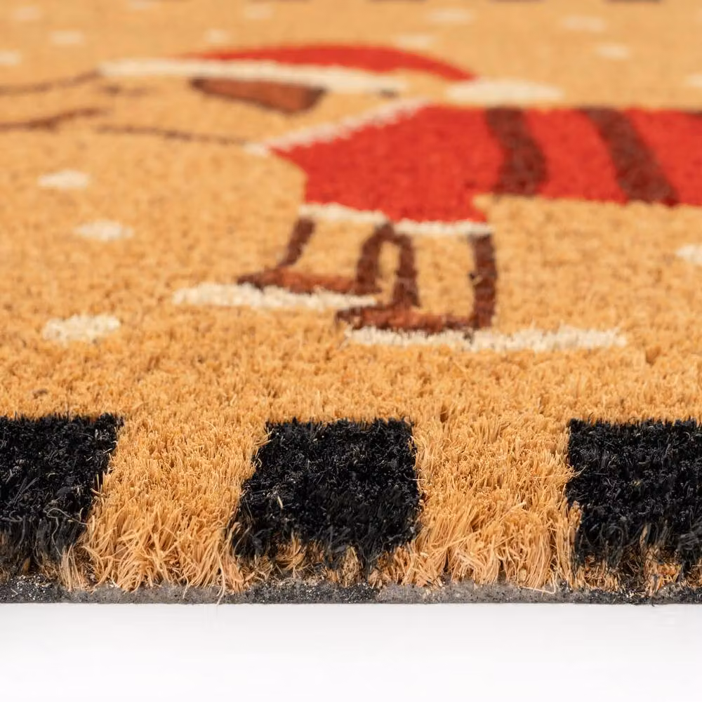 Kukoon Steven Christmas Decor Natural Coir Front Door Mat, Beige and Multicolour, W: 45 cm, L: 120 cm – 4