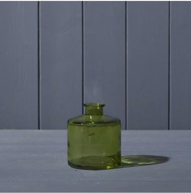 KDMD Vintage Round Green Glass Bottle