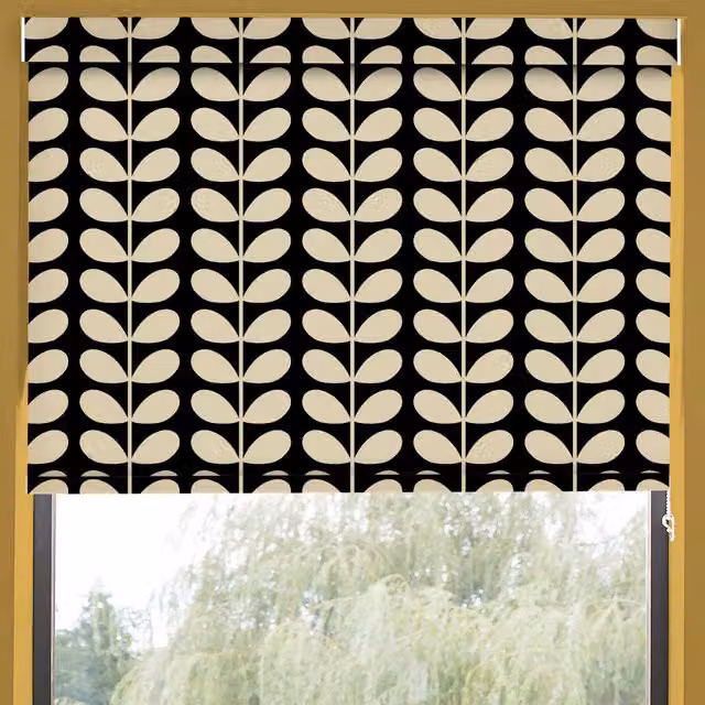 Orla Kiely Solid Stem Translucent Made to Measure Roller Blind in Black