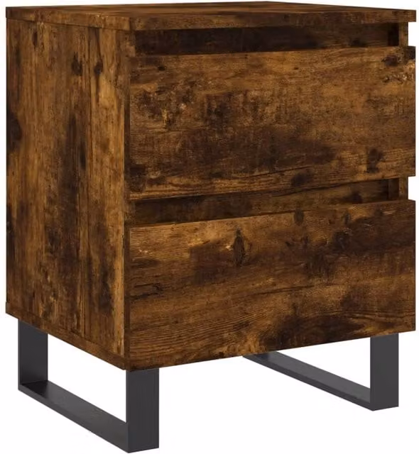 Berkfield Home Bedside Cabinet in Smoked Oak Brown, W/D/H: 40 x 35 x 50 cm