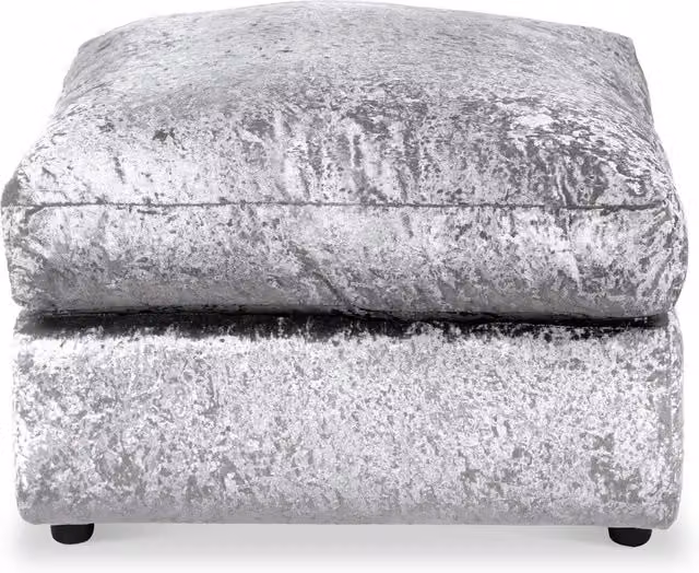 Snugg Furniture UK Limited Aurora Cube Footstool in Silver Crushed Velvet
