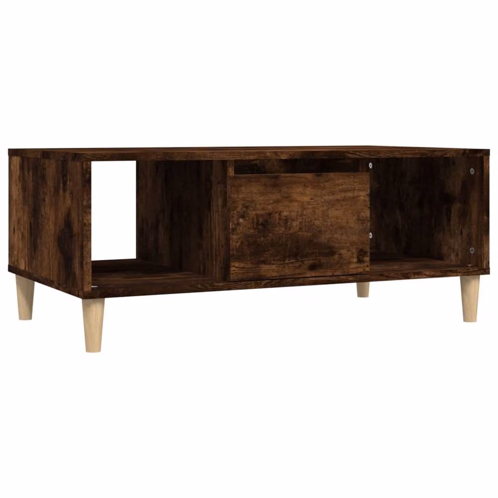 Berkfield Home Decorative Coffee Table in Smoked Oak Brown, W/D/H: 90 x 50 x 36.5 cm – 2