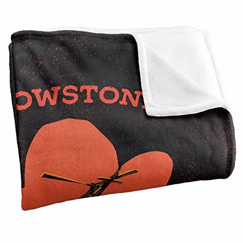 Yellowstone Wear The Brand Silky Touch Super Soft Fleece Throw Blanket, White, W/D: 152 x 127 cm – 2