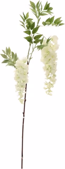 Kingsbury Gifts White 2-Headed Artificial Wisteria Floral Spray