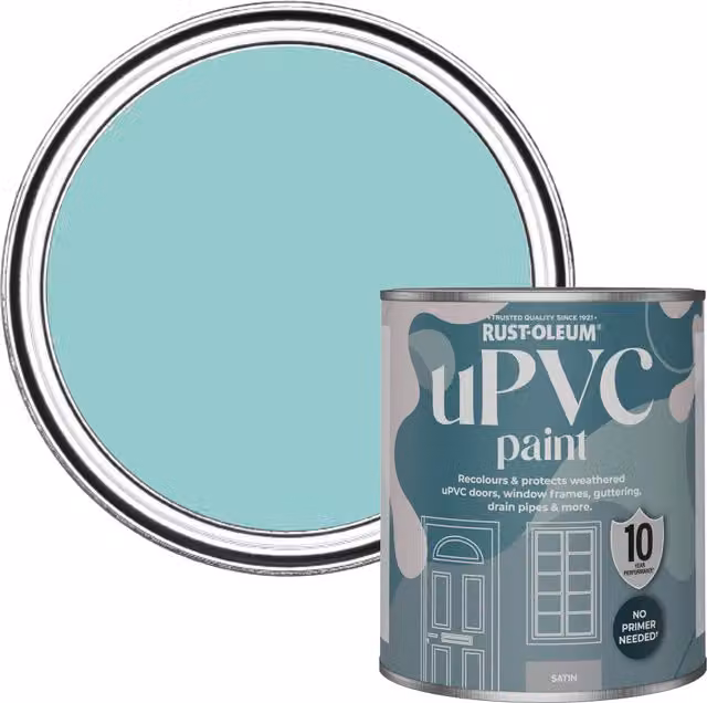 Rust-Oleum Satin Finish UPVC Paint, Petrol Blue, 0.75 l