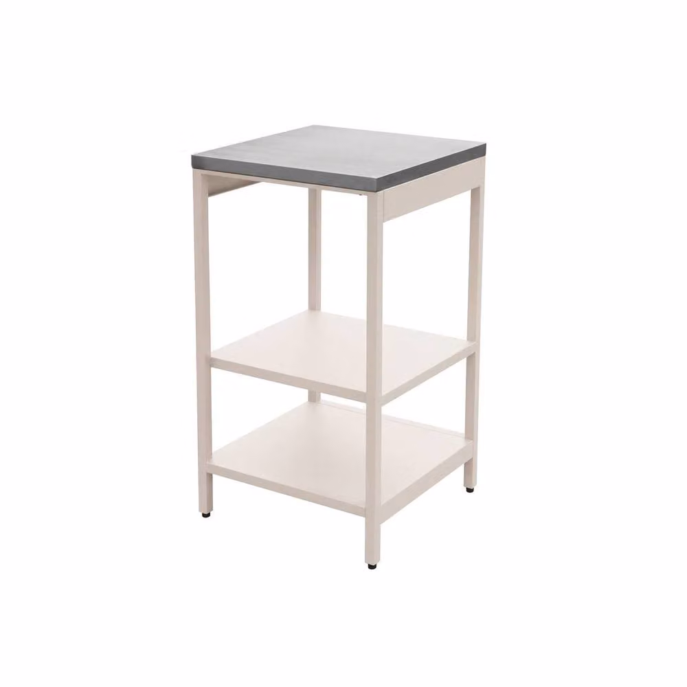 sweeek Outdoor Steel Kitchen with 2 Shelves in Beige, W: 49 cm, H: 87.5 cm, D: 49 cm – 2