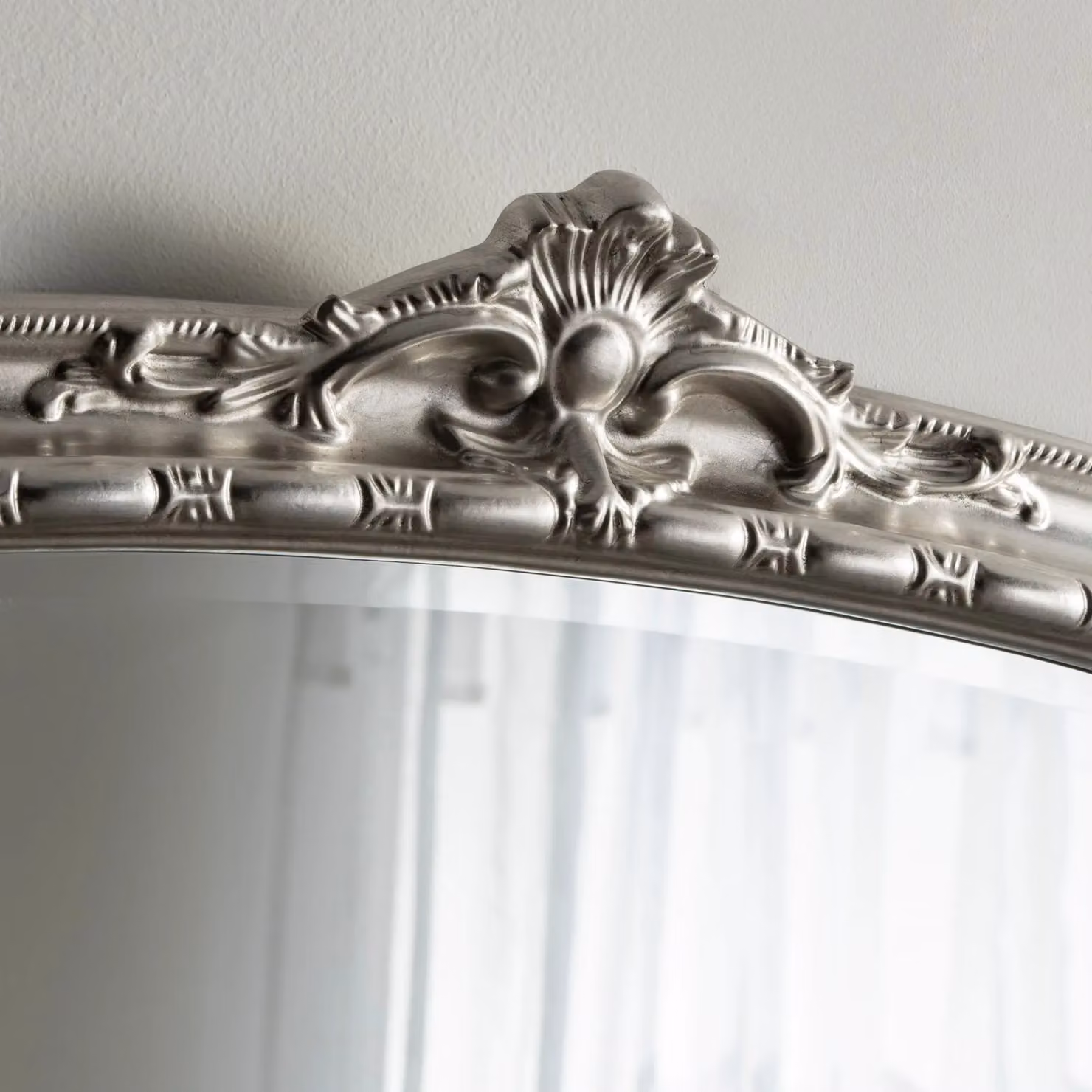 Yearn Mirrors Arched Victorian Overmantle Wall Mirror in Silver, W: 127 cm, H: 89 cm – 3