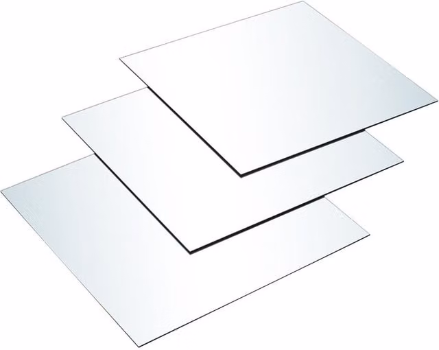 Kidkid Adhesive Mirror Stick-On Wall Tiles, Transparent and White Acrylic Square Set