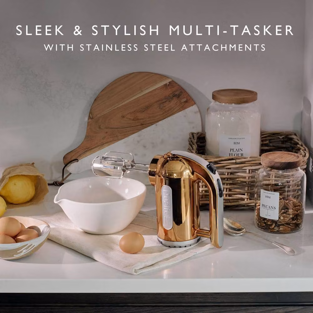 Dualit 4 Speed Hand Mixer with Accessories in Copper and Gold – 3