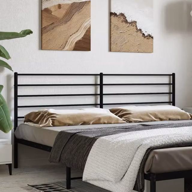 Berkfield Home Classic Metal Headboard in Black, 200 cm – 1