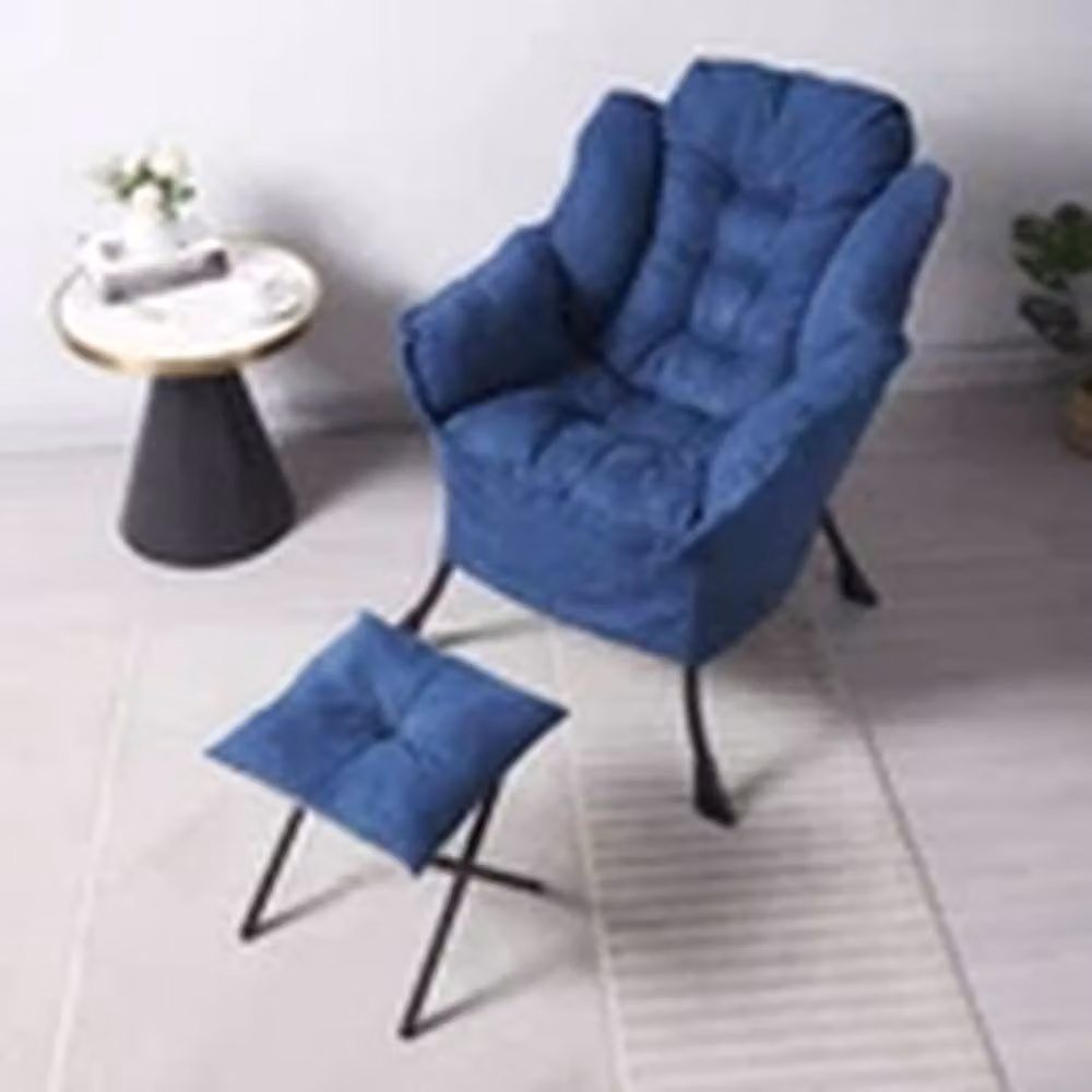 Kelvenix Blue Relax Sofa Chair with Ottoman and Armrests – 3
